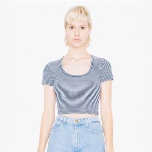 American Apparel Striped Rib Crop Top